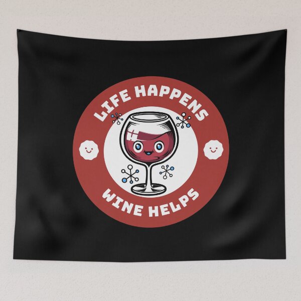 Item preview, Life Happens Wine Helps | Wine love designed and sold by Petra Becker.