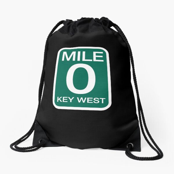 Mile 0 Key West - Mile Marker 0 Florida Drawstring Bag