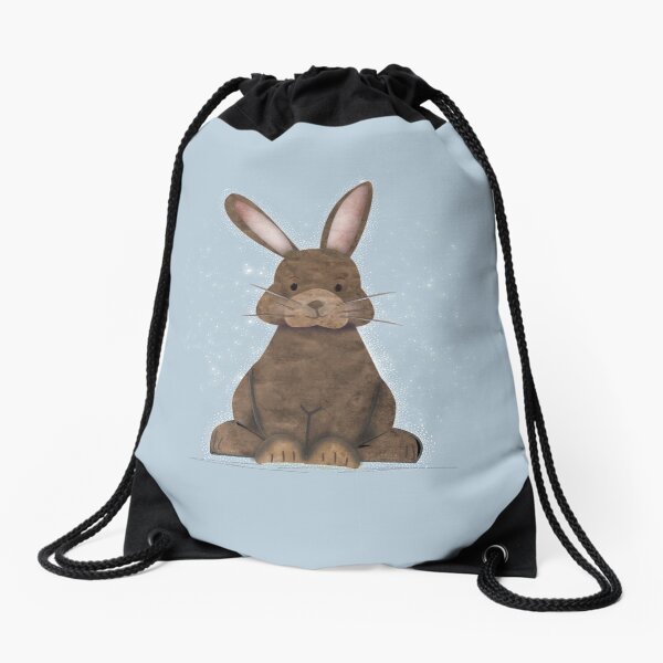 Adorable Traditional Vintage Watercolor Rabbit - cute Drawstring Bag