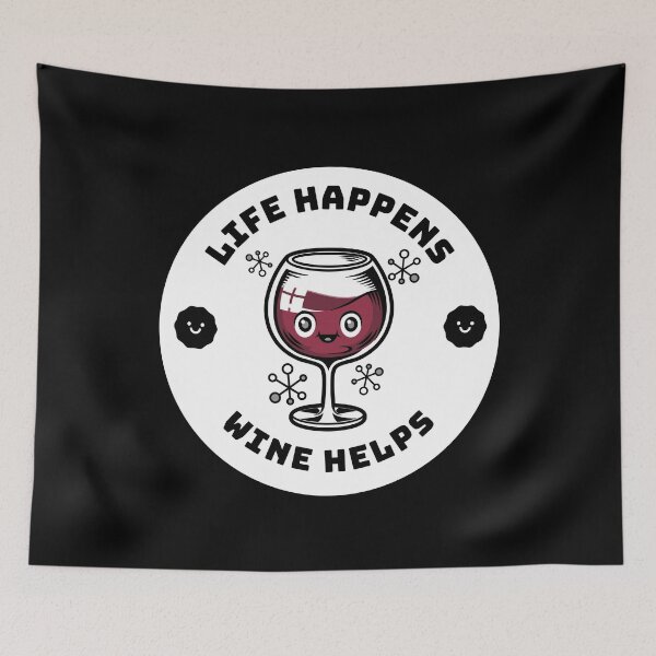 Item preview, Life Happens Wine Helps | Wine love designed and sold by Petra Becker.