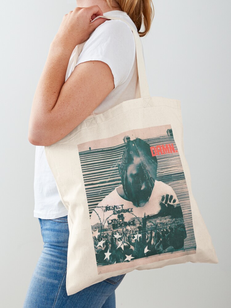 Respect Printed Denim Tote Bag