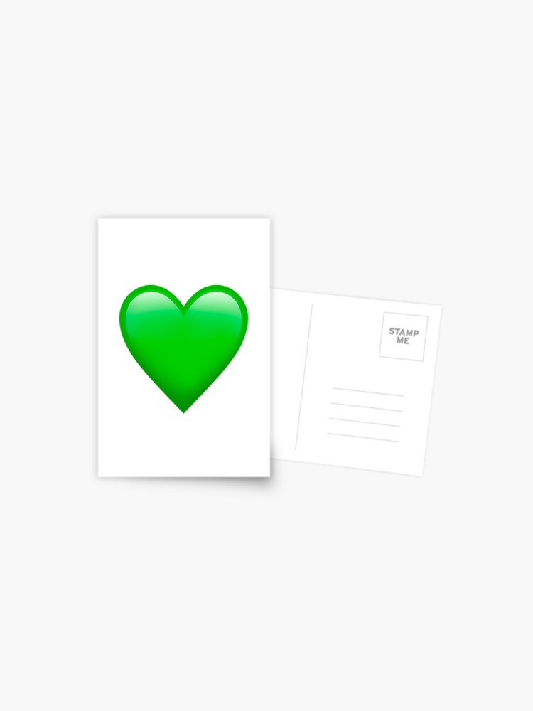 Green Heart Emoji Postcard For Sale By Amemestore Redbubble
