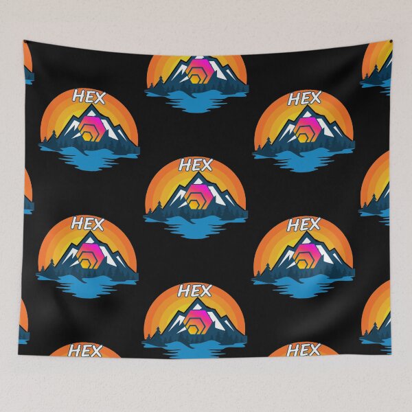 Item preview, HEX Cryptocurrency Mountain Sunset designed and sold by Bitcoin-Fashion.