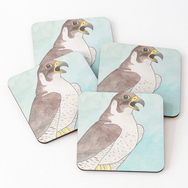 Item preview, Peregrine Falcon watercolor bird art designed and sold by TheWaterBirds.