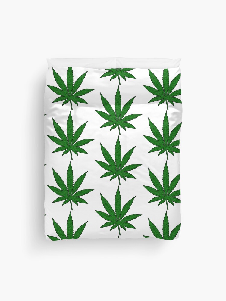 Cannabis Marijuana 420 Hemp Leaf Damask Pot Leaf Print Roostery Pillow Sham 100% Cotton Sateen 26in x 26in Knife-Edge Sham 