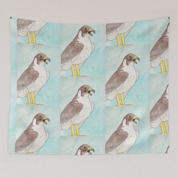 Item preview, Peregrine Falcon watercolor bird art designed and sold by TheWaterBirds.