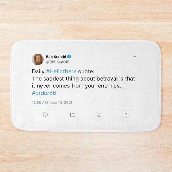 Item preview, Ben Kenobi tweet designed and sold by AleFromVenice.