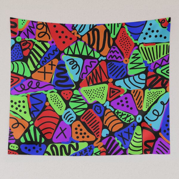 Item preview, CrAzY Quilt? Wild Colors with Doodles designed and sold by Whoopsidoodle.