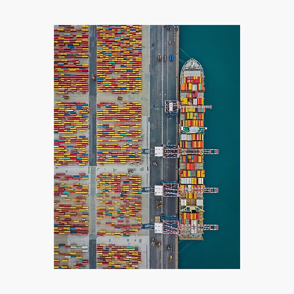Cargo terminal shipping container Photographic Print