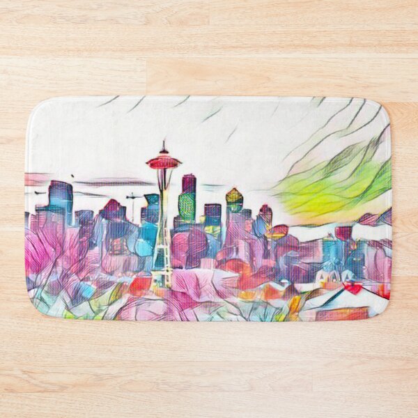 Item preview, Colorful Seattle Skyline, Washington state designed and sold by Cute Designs Shop.