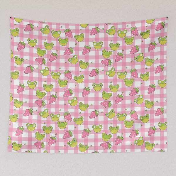 Item preview, Pink Gingham Frogs designed and sold by Cass Noel Studio.