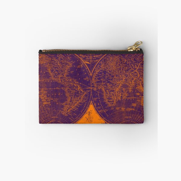 Item preview, World Map (1811) Purple & Orange designed and sold by BravuraMedia.