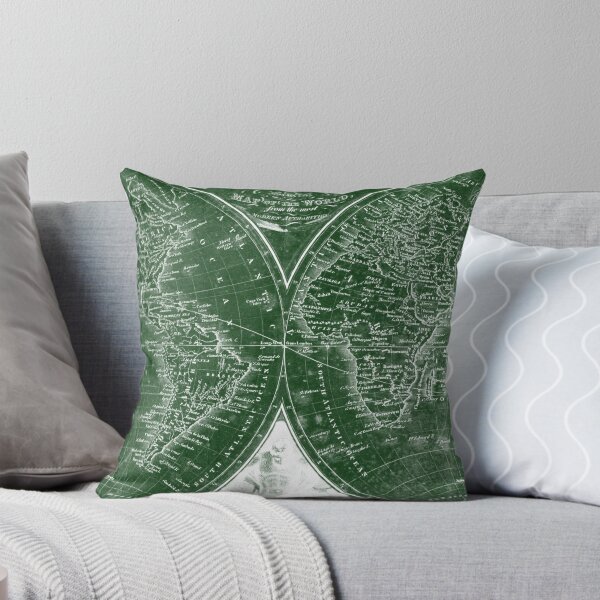 Item preview, World Map (1811) Green & White  designed and sold by BravuraMedia.