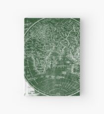 World Map (1811) Green & White Hardcover Journal