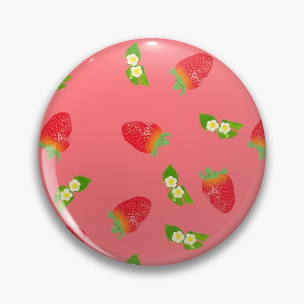 Item preview, Strawberries and strawberry flowers on a pale red background designed and sold by Rimkidd.