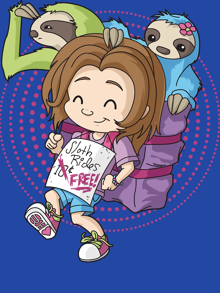 Thumbnail 6 of 6, Zipped Hoodie, Free Sloth Rides designed and sold by VortexDesigns.
