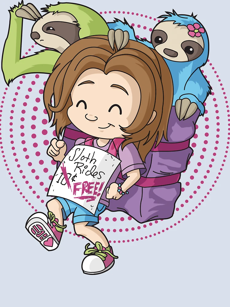 Thumbnail 4 of 4, Boxy T-Shirt, Free Sloth Rides designed and sold by VortexDesigns.