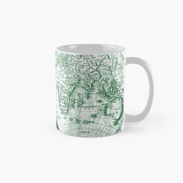 Item preview, World Map (1811) White & Green designed and sold by BravuraMedia.