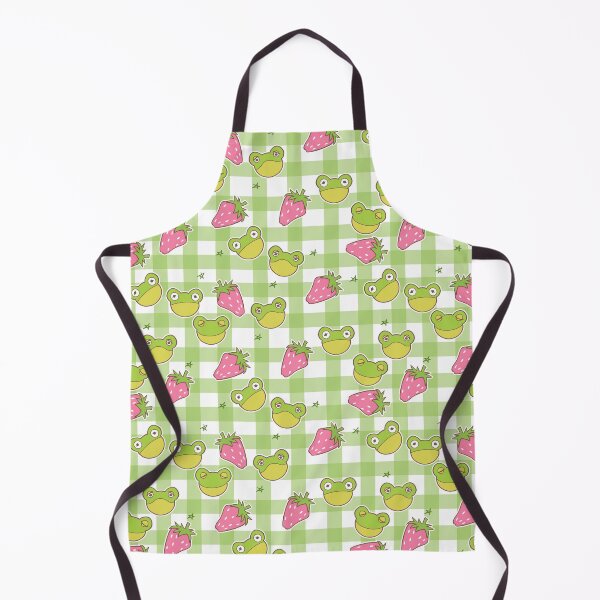 Item preview, Cottagecore Froggies on Green Gingham designed and sold by Cass Noel Studio.
