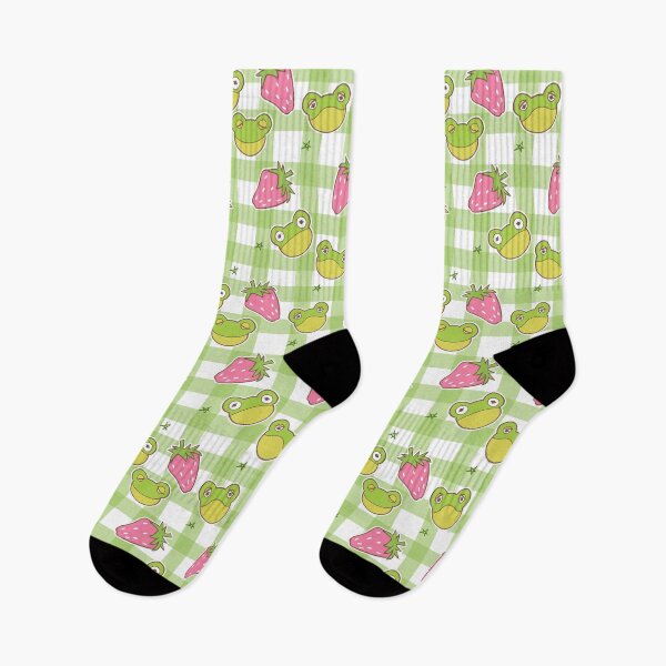 Item preview, Cottagecore Froggies on Green Gingham designed and sold by Cass Noel Studio.