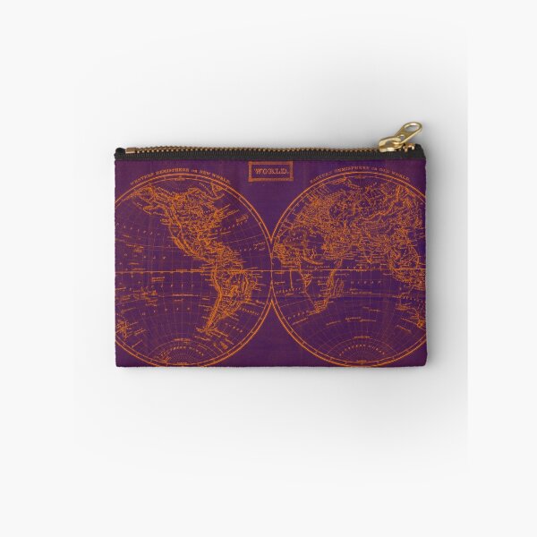 Item preview, Vintage Map of The World (1857) Purple & Orange  designed and sold by BravuraMedia.