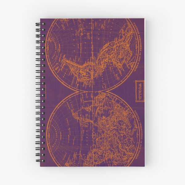 Item preview, Vintage Map of The World (1857) Purple & Orange  designed and sold by BravuraMedia.