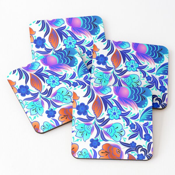 Item preview, khokhloma flower white blue designed and sold by Aleks96.