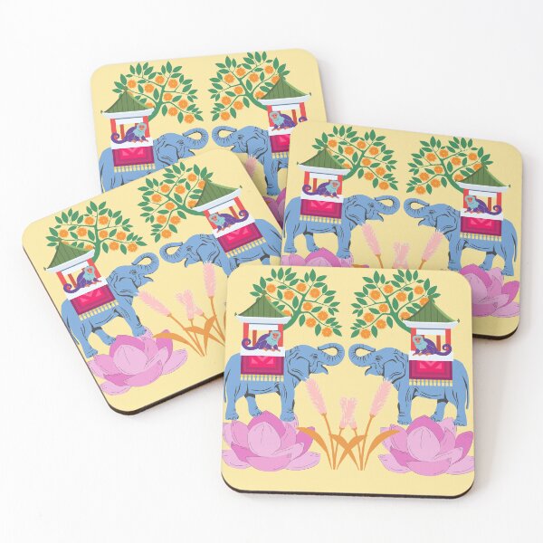 Item preview, Chinoiserie monkeys riding elephants designed and sold by Lacy Sciple.