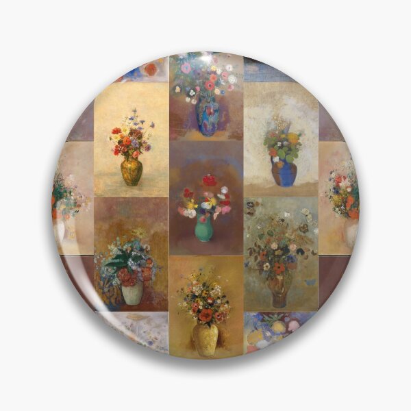 Item preview, 12 Vases with Flowers by Odilon Redon designed and sold by Shapes-Mania.