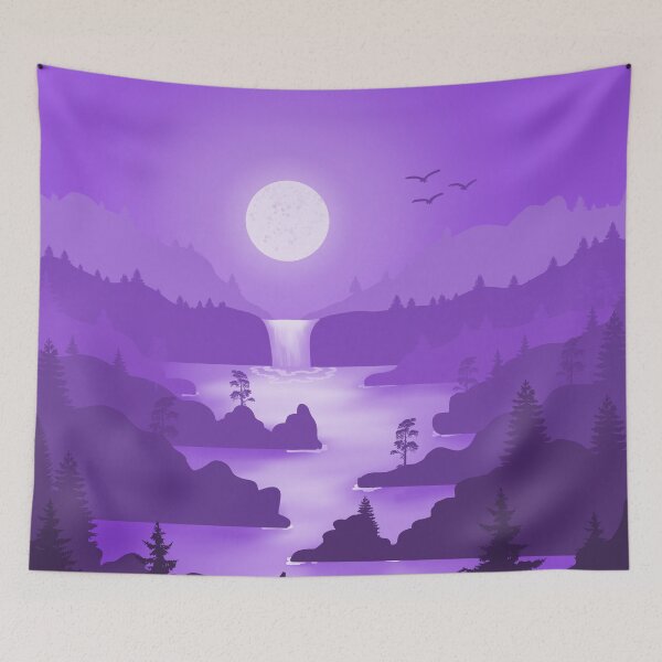 Item preview, Night River 2 - Minimal Art in purple designed and sold by Julia Rudens.