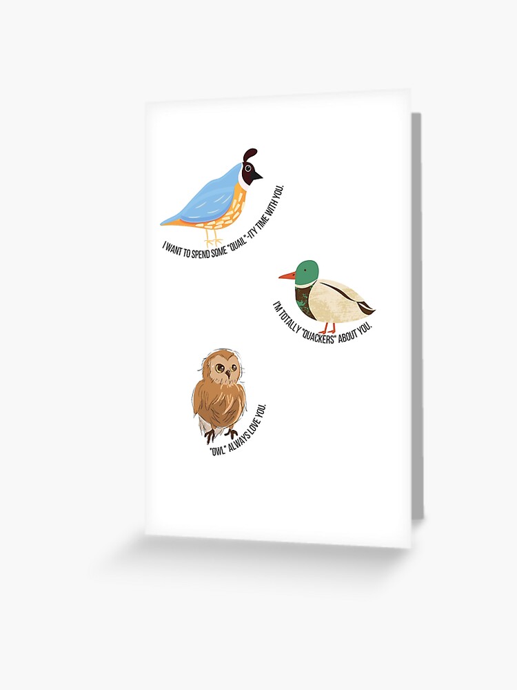 Bird pun love birds sticker pack Greeting Card for Sale by TheWaterBirds