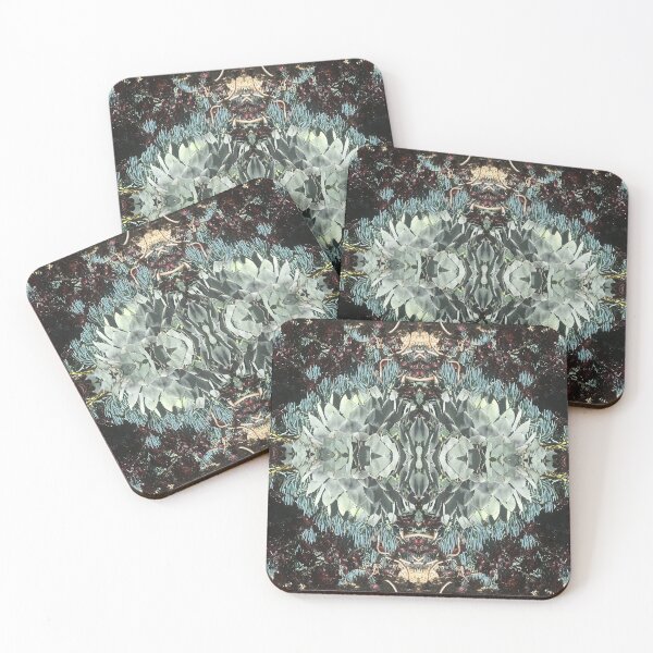 Aperçu de l'œuvre Botanique, Divine - Modèles de fusion succulente d'été en turquoise, vert et violet foncé créée et vendue par RoseAromas.