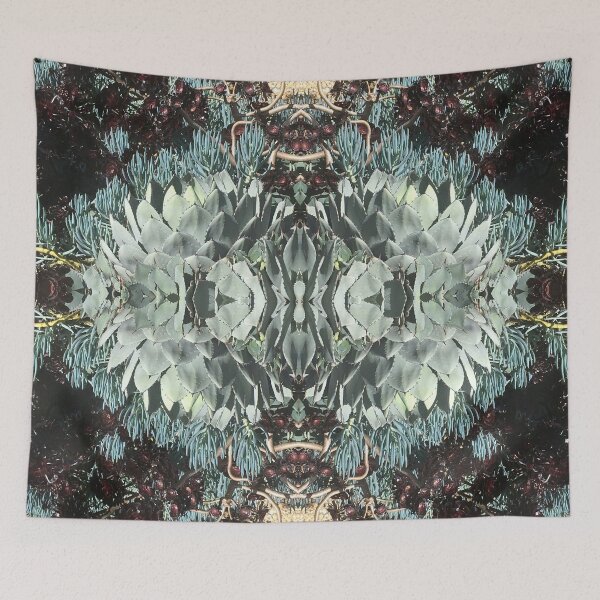 Aperçu de l'œuvre Botanique, Divine - Modèles de fusion succulente d'été en turquoise, vert et violet foncé créée et vendue par RoseAromas.