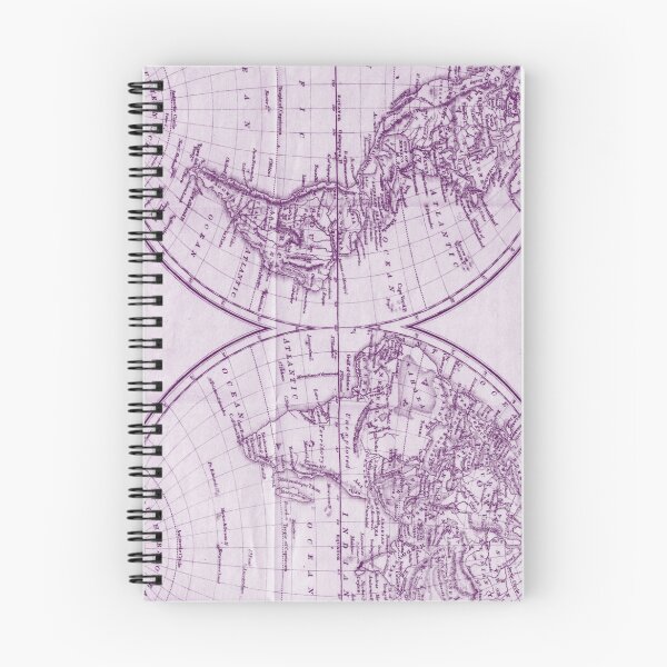 Item preview, Vintage Map of The World (1857) White & Purple  designed and sold by BravuraMedia.