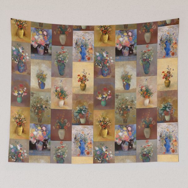 Item preview, 12 Vases with Flowers by Odilon Redon designed and sold by Shapes-Mania.