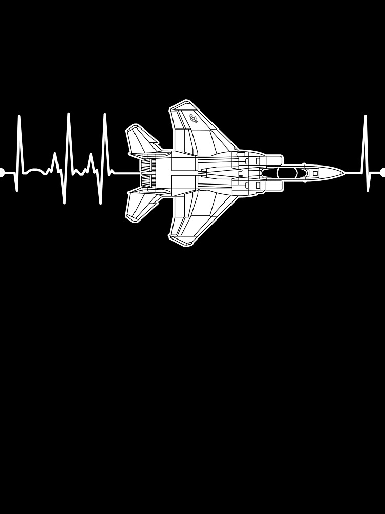 Thumbnail 3 von 3, Tuch, F-15 Eagle Schematic Airplane Pulse EKG Pilot F15 Heartbeat Gear designt und verkauft von DynamicDesign.