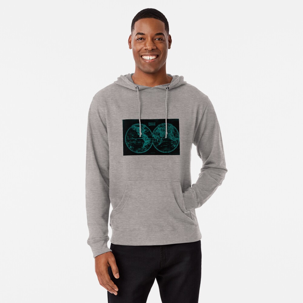 black and light blue hoodie