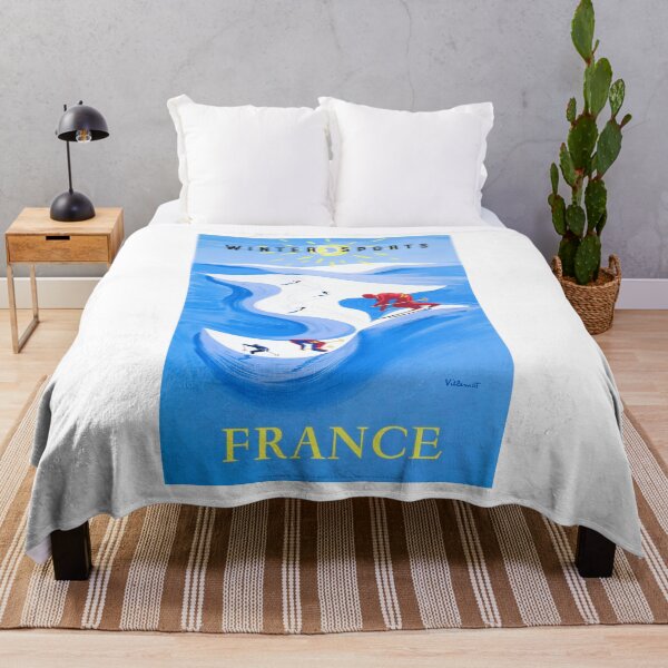 Item preview, 1954 FRANCE Winter Sports Travel Poster designed and sold by retrographics.