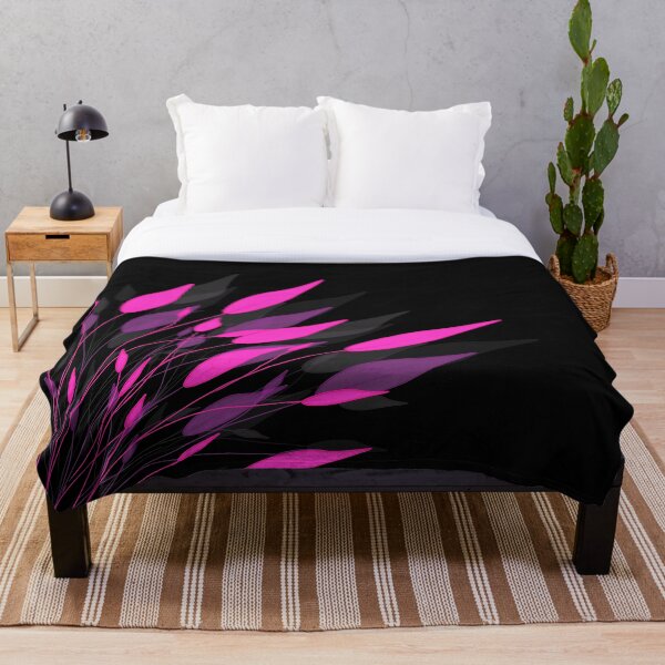 Item preview, Pink leaves on black background designed and sold by MendiVernatter.