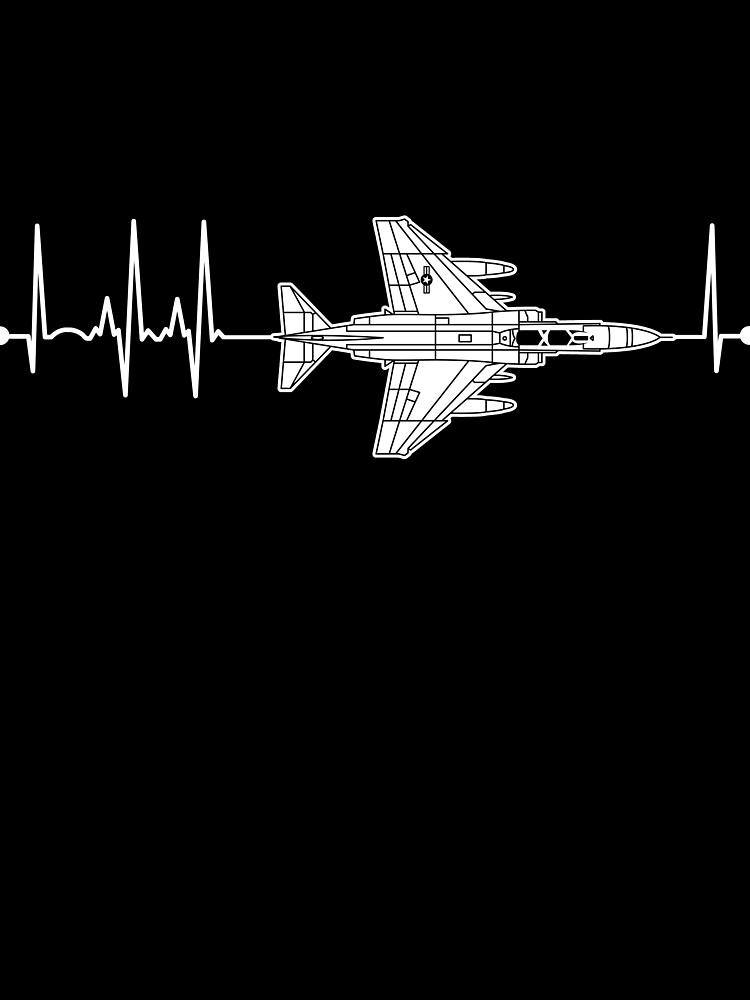 Thumbnail 3 von 3, Tuch, F-4 Phantom Schematic Airplane Pulse EKG Pilot F4 Heartbeat Gear designt und verkauft von DynamicDesign.