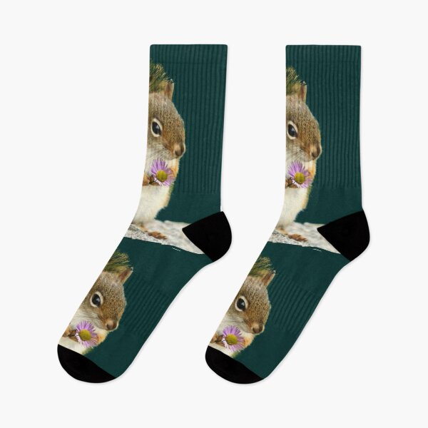 Item preview, baby squirrel with flower designed and sold by THE AMERICAN TEEVANGELIST.