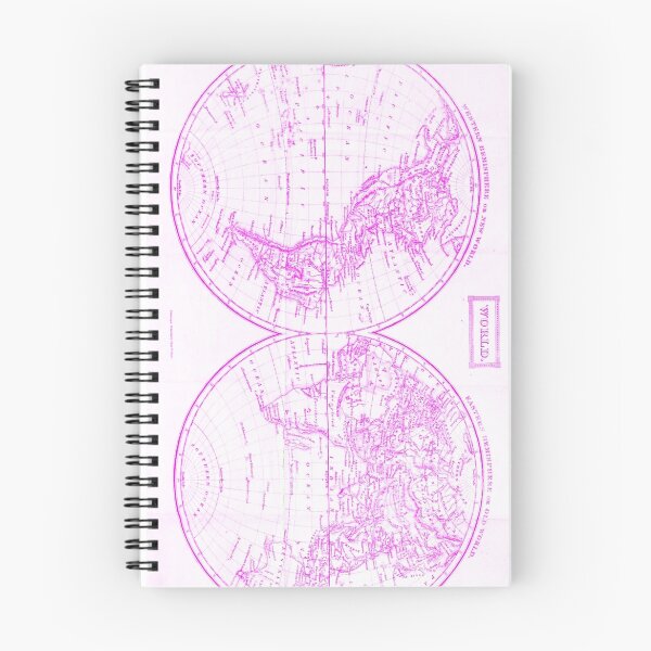 Item preview, Vintage Map of The World (1857) White & Pink designed and sold by BravuraMedia.