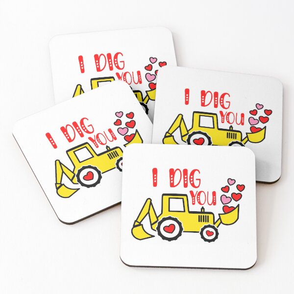 Item preview, I Dig You Valentines Day Love Hearts and Digger, Sticker T-Shirt Laptop Water Bottle designed and sold by StickerArtwork.