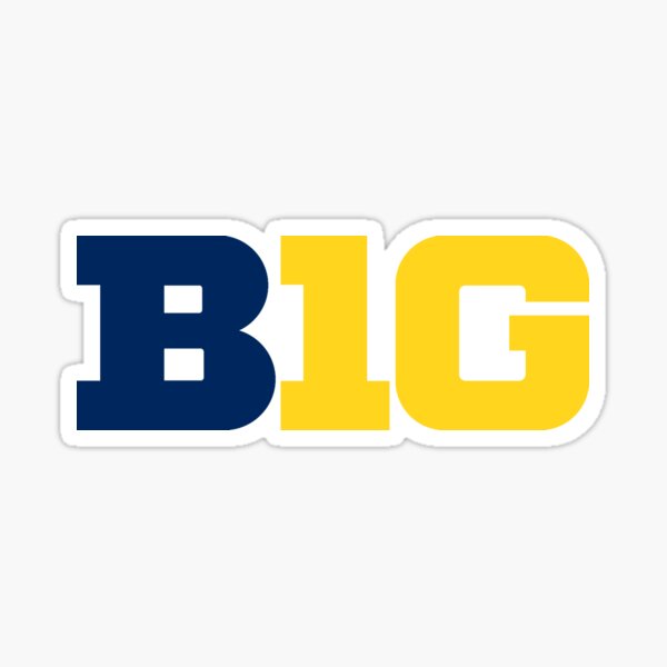 big ten logo- michigan colors Sticker