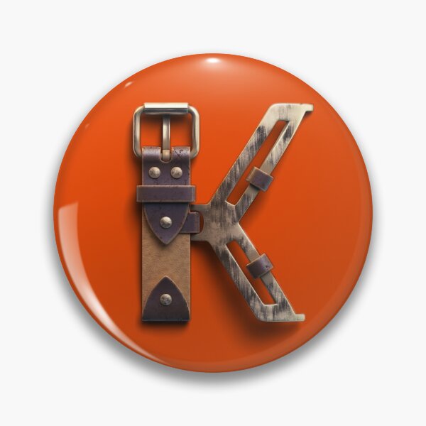 Artikelvorschau, Anfängliches "K" Alphabet Ledergürtel Metall Orange Design entworfen und verkauft von Freestylist.