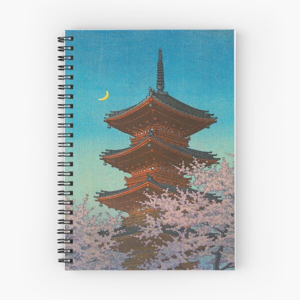Artikelvorschau, Kawase Hasui Abendglühen im Frühling Ueno Toshogu Schrein von Kawase Hasui Vintage japanischen Holzschnitt entworfen und verkauft von Ejaaz.