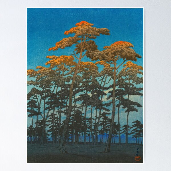Item preview, Kawase Hasui Hikawa Park Omiya by Kawase Hasui Vintage Japanese Woodblock Print designed and sold by Ejaaz.