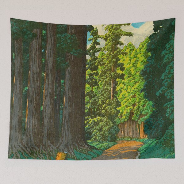 Item preview, Kawase Hasui Road to Nikko by Kawase Hasui Vintage Japanese Woodblock Print designed and sold by Ejaaz.