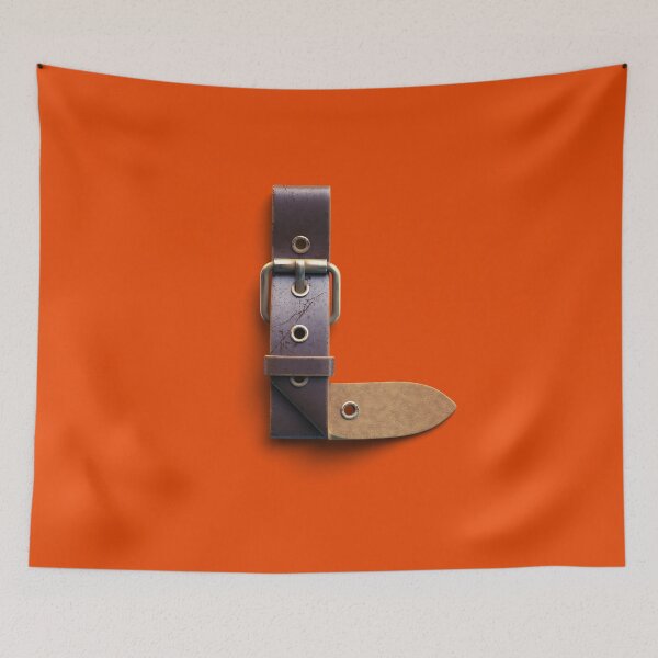 Item preview, Initial "L" Alphabet Leather Belt Orange Design designed and sold by Freestylist.