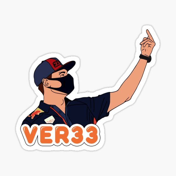 Ver33 Max Verstappen Hand Gesture Formula1 f1 Car Red bull Racing 2021 Sticker